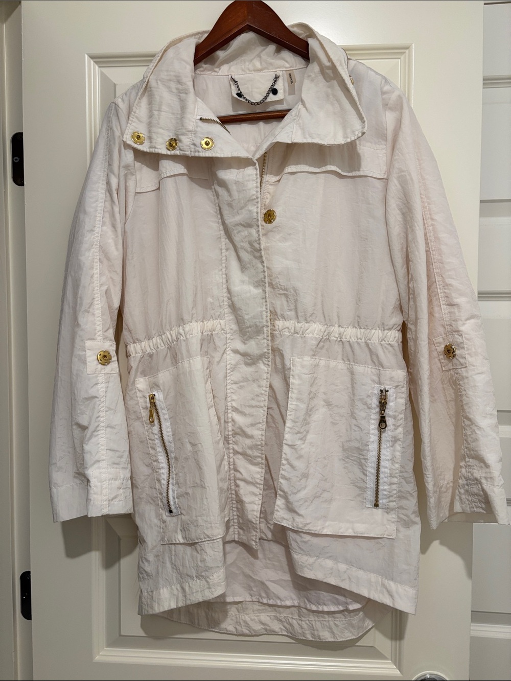 Velvet by Graham & Spencer Cream Utility Anorak with Gold Hardware